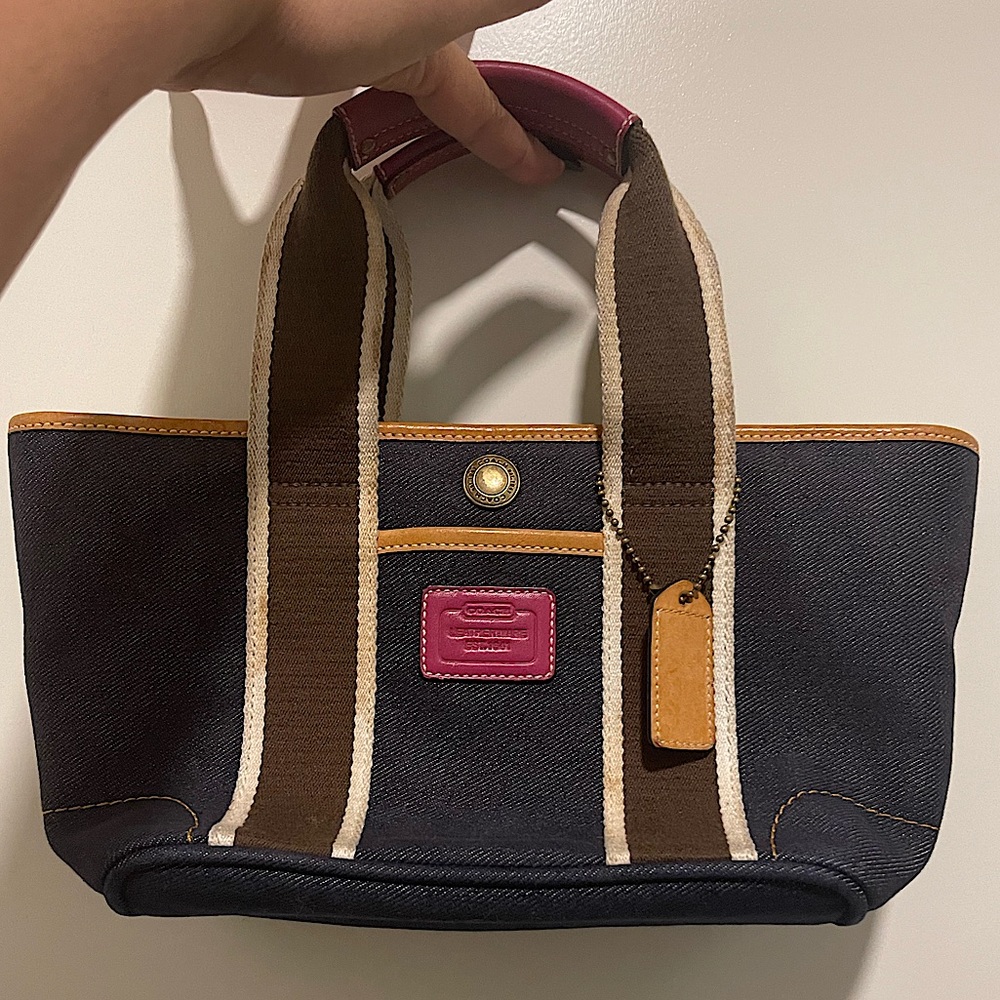 Coach denim mini tote bag